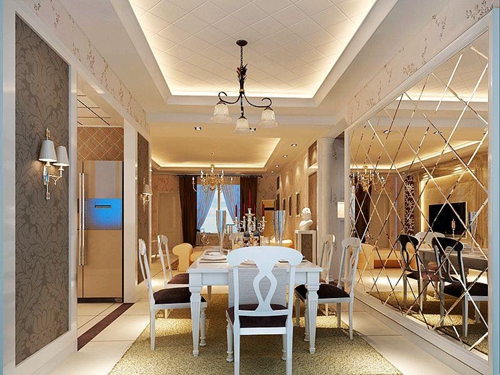 decorate the soace by using mirror glass